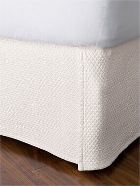 The Company Store Madelyn Egyptian Cotton Matelass Bed Skirt Twin Ivory 18 Inch